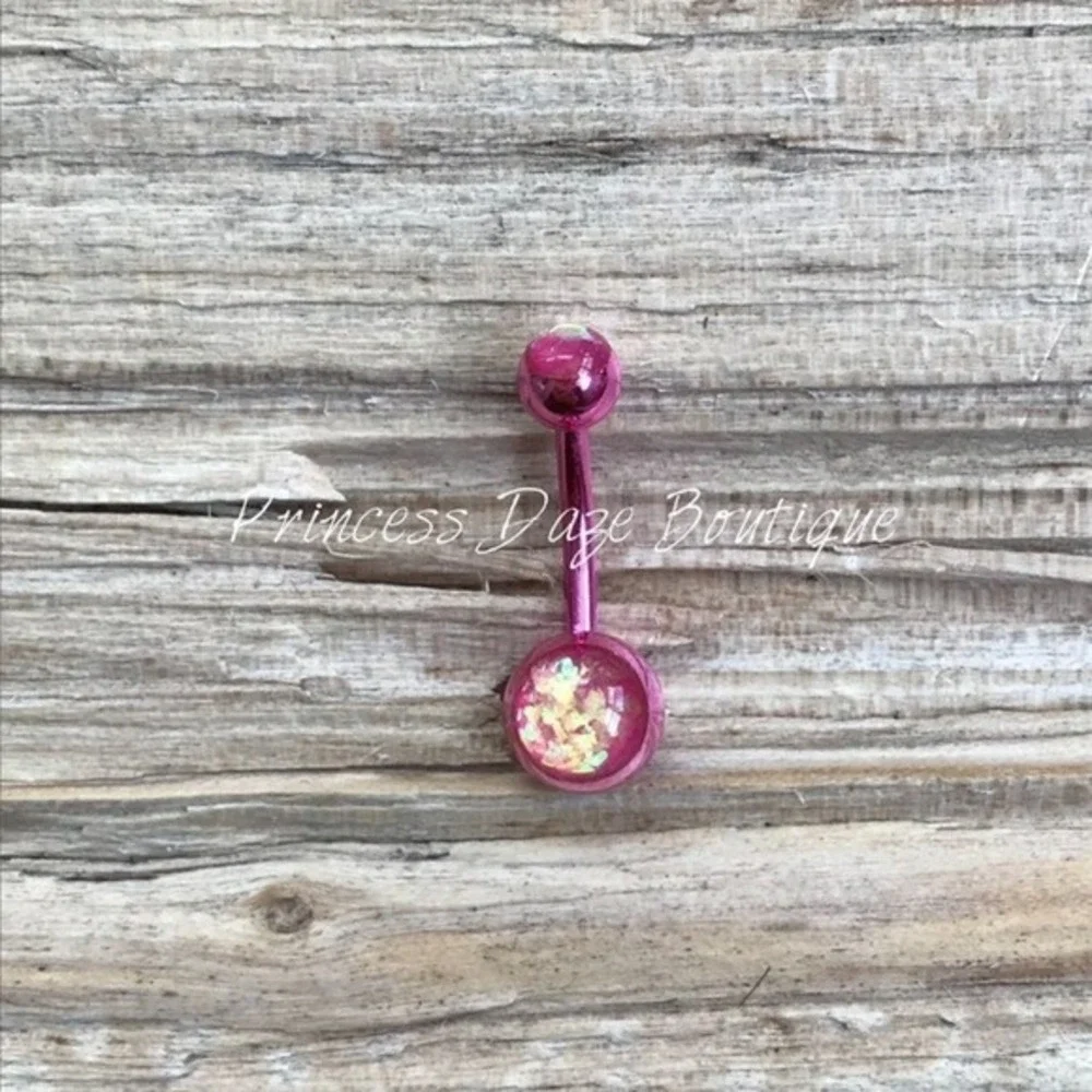 Pink Opal Belly Button Ring‎